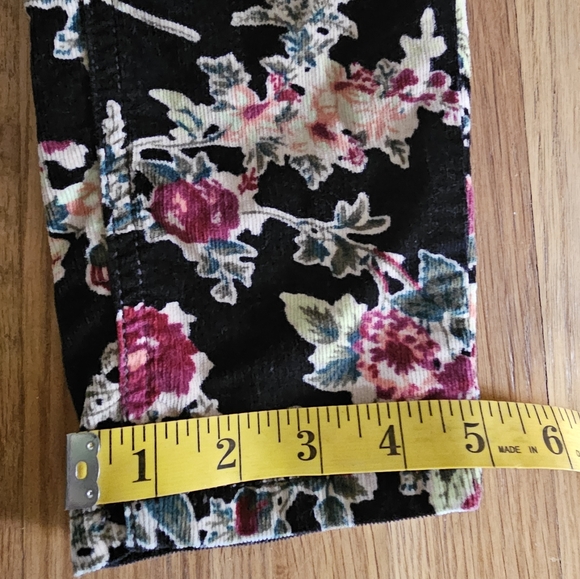 Free People Floral Corduroy Stretch Pants Women's Size 28" Waist X 26" Inseam - Picture 13 of 15